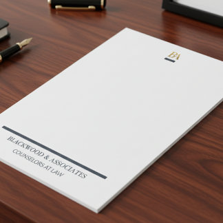Professional Navy Gold Monogram Legal Desk Pad