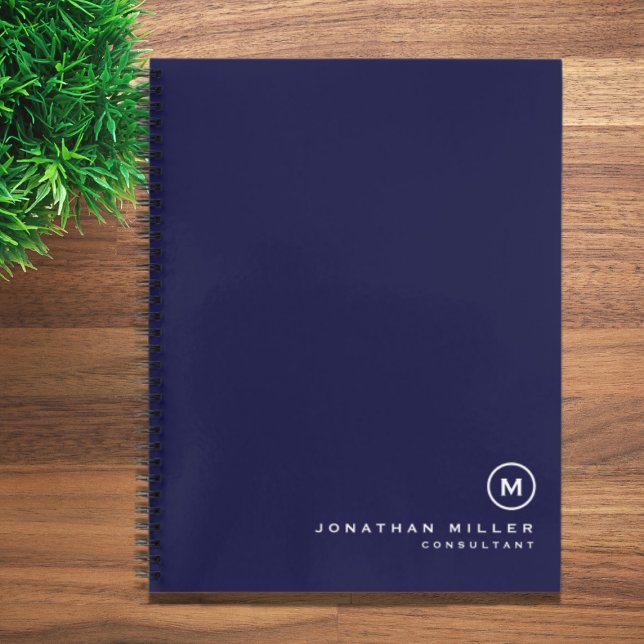 Professional Navy & White Monogram Initial Notebook (Creator Uploaded)