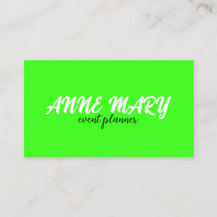 Professional Neon Green Modern Colorful Trendy Business Card