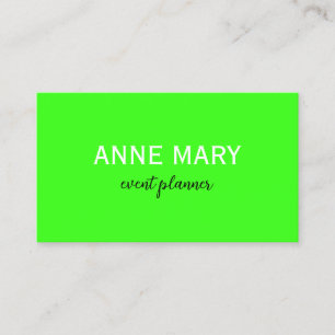 Professional Neon Green Modern Colourful Bright Business Card