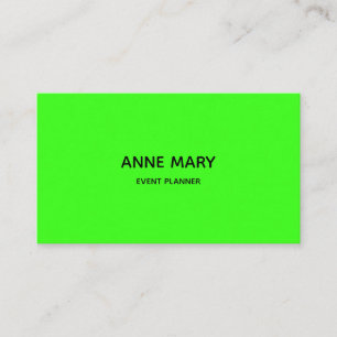 Professional Neon Green Modern Colourful Event Pla Business Card