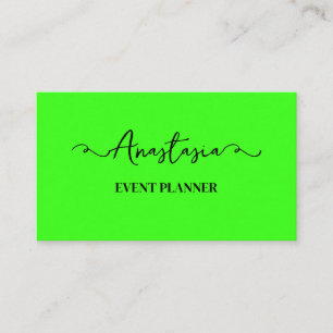 Professional Neon Green Modern Colourful Stylish Business Card