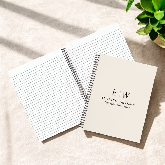 Professional Neutral Monogram Business Initial Notebook (Creator Uploaded)