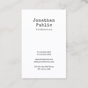 Professional Nostalgic Design Clean Plain Retro Business Card