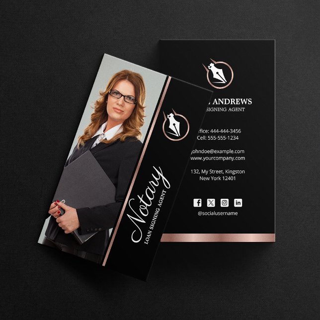 Professional Notary Loan Signing Agent Consultant Business Card (Creator Uploaded)