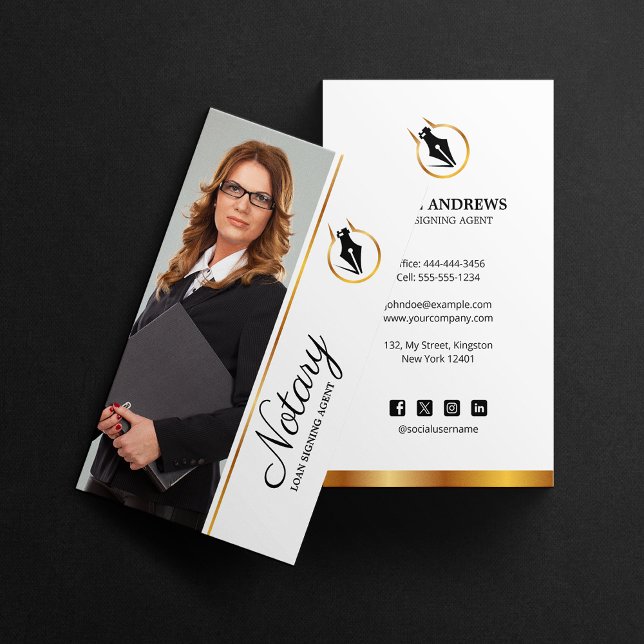 Professional Notary Loan Signing Agent Consultant Business Card (Creator Uploaded)
