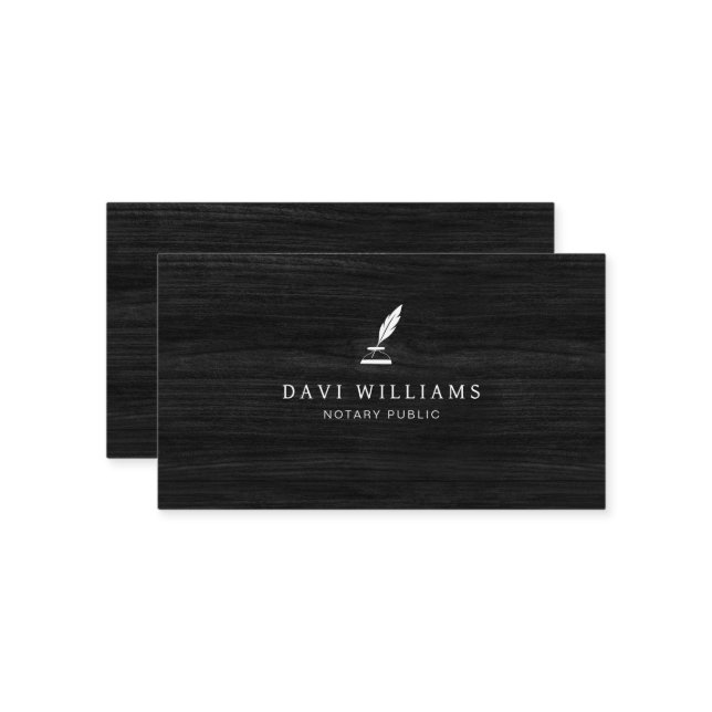 Professional Notary Public Business Card (Front/Back In Situ)