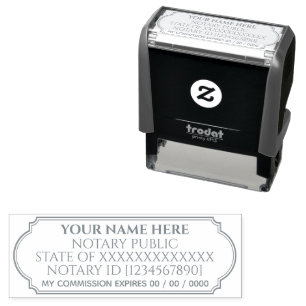 Professional Notary Public Customisable Template Self-inking Stamp