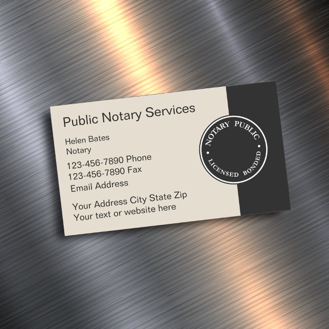 Professional Notary Public Magnetic Business Card (Creator Uploaded)