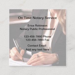 Professional Notary Public Service Business Cards 
