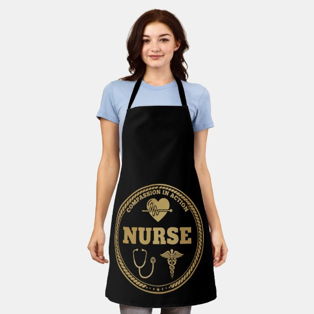 Professional Nurse Emblem | Compassion in Action  Apron (Worn)