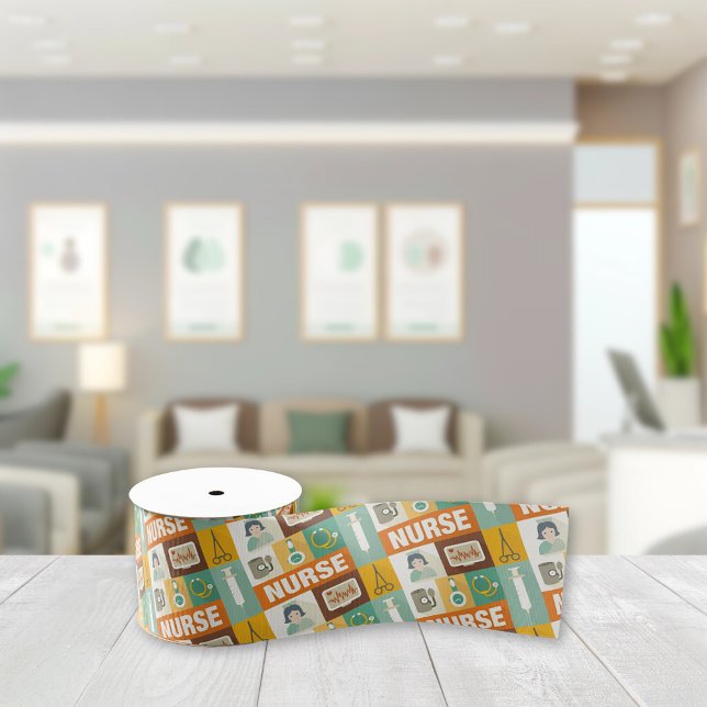 Professional Nurse Iconic Designed Grosgrain Ribbon (Creator Uploaded)