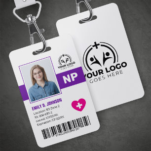 Professional Nurse Practitioner NP Photo & Barcode ID Badge