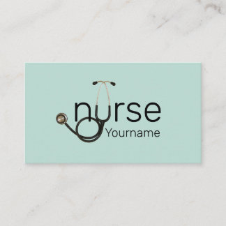 Professional Nurse with Stethoscope Template Business Card