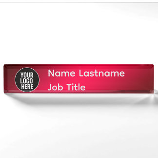 Professional Office Desk Nameplate with Logo Space