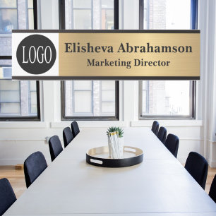 Professional Office Door Sign Gold Name Plate