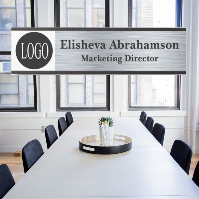 Professional Office Door Sign SIlver Name Plate (Creator Uploaded)