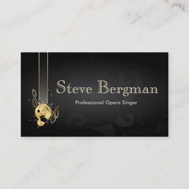 Professional Opera Singer Note Melody Card (Front)