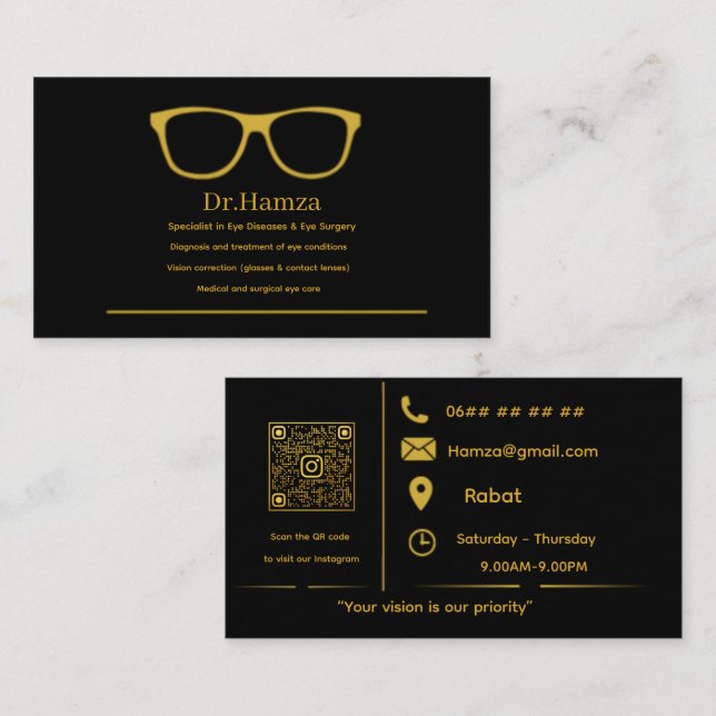 Professional Ophthalmologist Business Card (Front/Back)