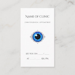 Professional Optometrist Appointment Blue Iris Eye Business Card
