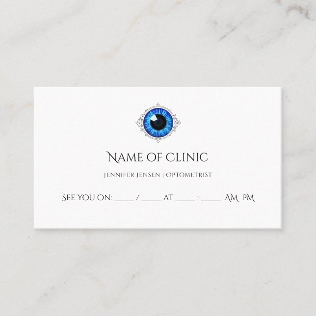 Professional Optometrist Blue Iris Eye Appointment (Front)