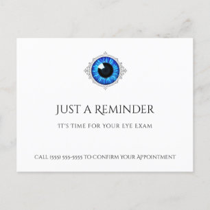 Professional Optometry Eye Appointment Blue Iris  Postcard