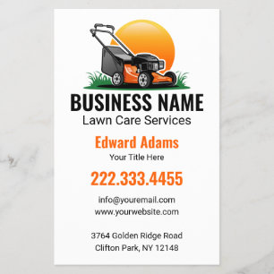 Professional Orange Mower Lawn Care Flyer