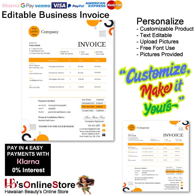 Professional Orange White Red Business Invoice (Professional Orange White Red Business Invoice.)