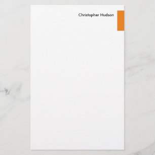 Professional Orange White Simple Plain Creative Stationery