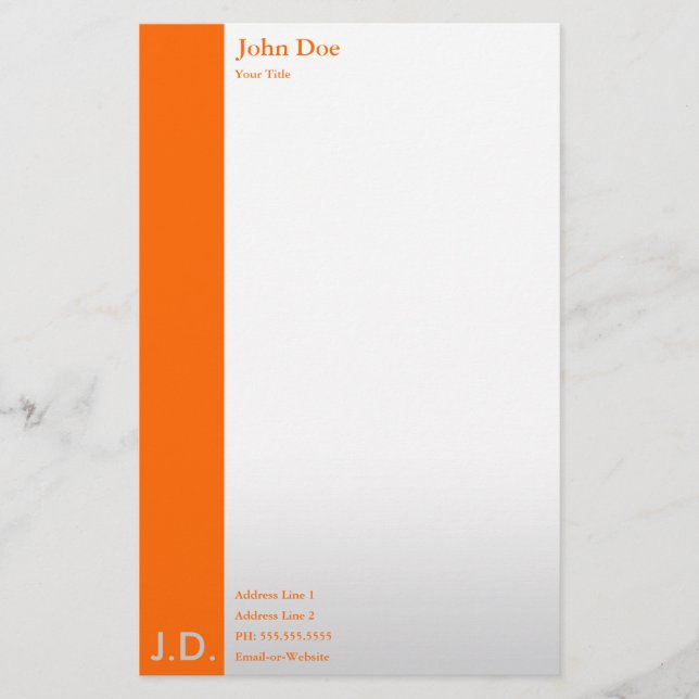 professional oranges stationery (Front)