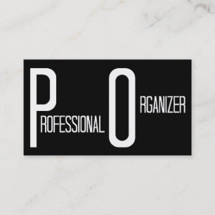 Professional Organiser Black Simple Business Card