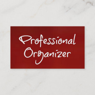 Professional Organiser Brushed Red Business Card