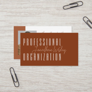 Professional Organiser Burnt Orange Business Card