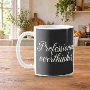 Professional Overthinker Elegant Script Mug