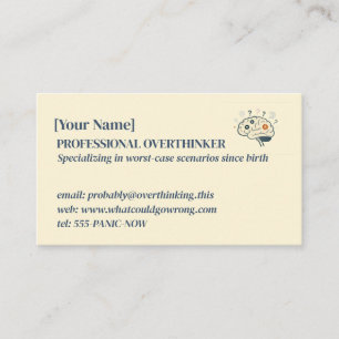 Professional Overthinker Funny Chaos Agent Business Card