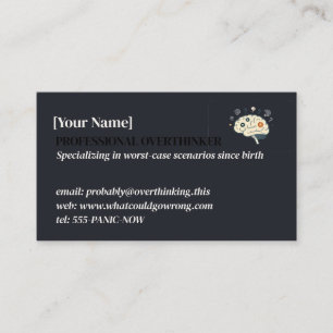 Professional Overthinker Funny Chaos Agent Business Card