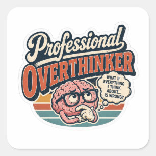 Professional Overthinker Retro Design Sticker