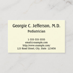Professional Paediatrician Business Card