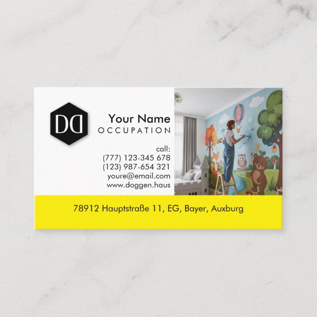 Professional Painter Photo Wall Mural  Business Ca Card (Front)