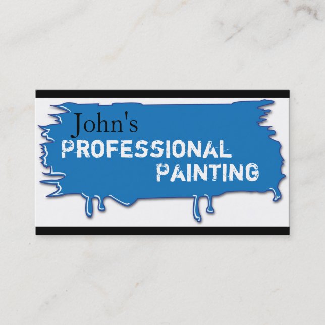 Professional Painting Business Card Blue (Front)