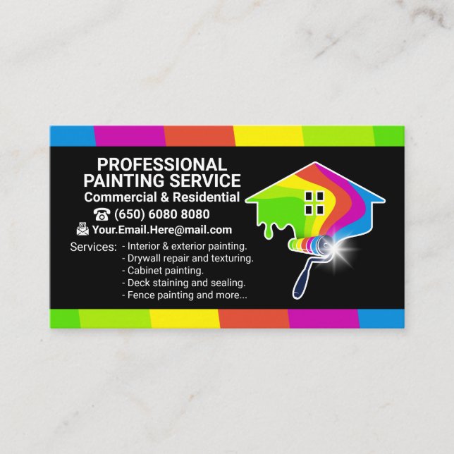 Professional Painting Service Business Card (Front)
