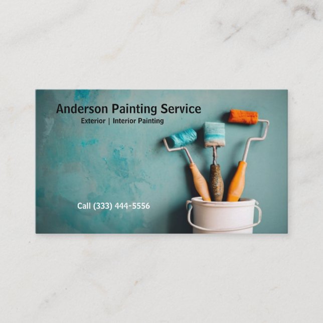 Professional Painting Service elegant paint bucket Business Card (Front)