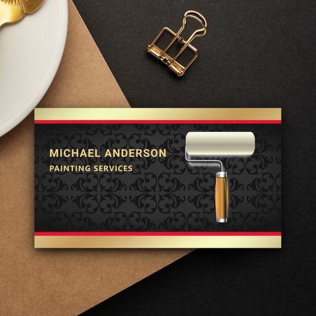 Professional Painting Service Paint Roller Painter Business Card (Creator Uploaded)