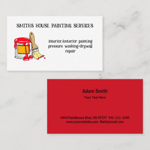 Professional Painting Service Painter Paint Brush  Business Card