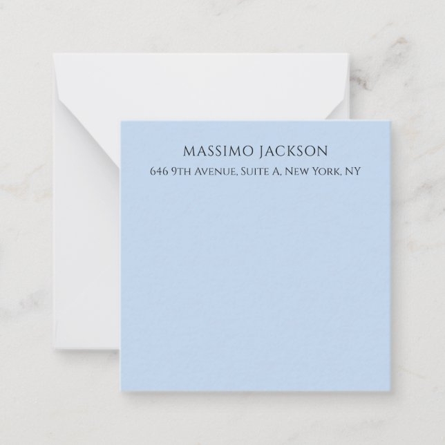Professional pale blue modern minimalist name card (Front)