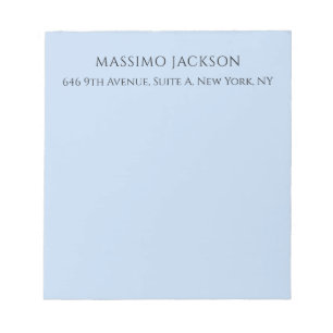 Professional pale blue modern minimalist name notepad