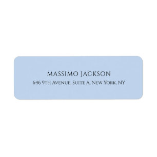 Professional pale blue modern minimalist name return address label