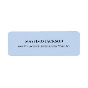 Professional pale blue modern minimalist name return address label