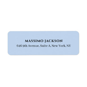 Professional pale blue modern minimalist name return address label