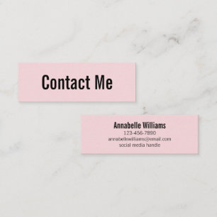 Professional Pale Pink and Black Contact Card